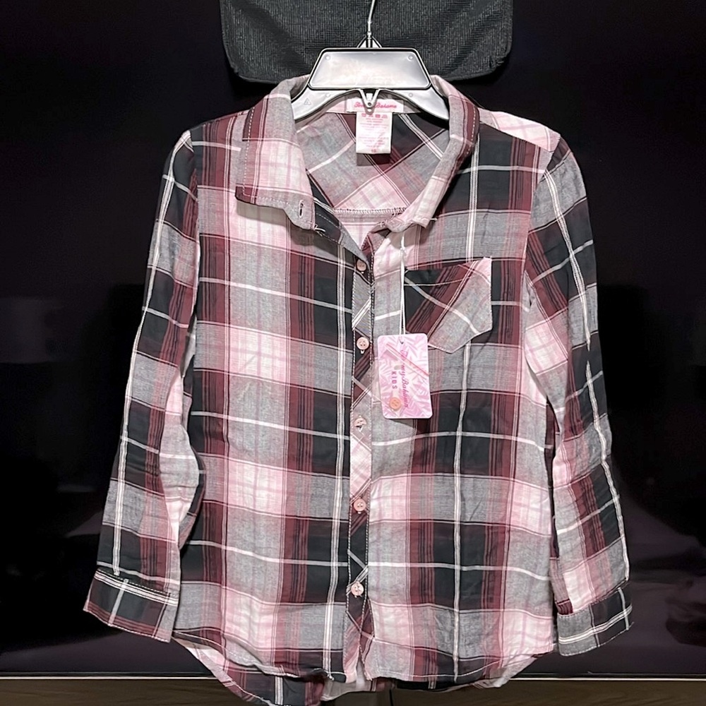 TOMMY BAHAMA Plaid Button-Up Shirt in Purple and Pink